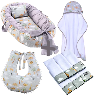 Ninho redutor e kit de conforto para sono do bebê